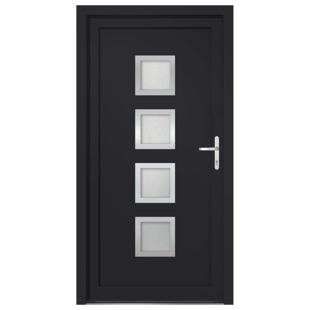 Voordeur 98x208 cm PVC antracietkleurig