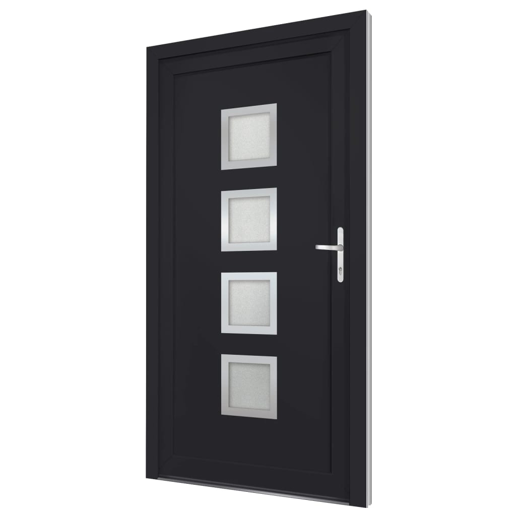 Voordeur 98x208 cm PVC antracietkleurig