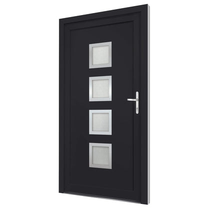 Voordeur 98x208 cm PVC antracietkleurig