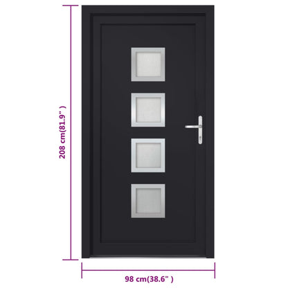 Voordeur 98x208 cm PVC antracietkleurig