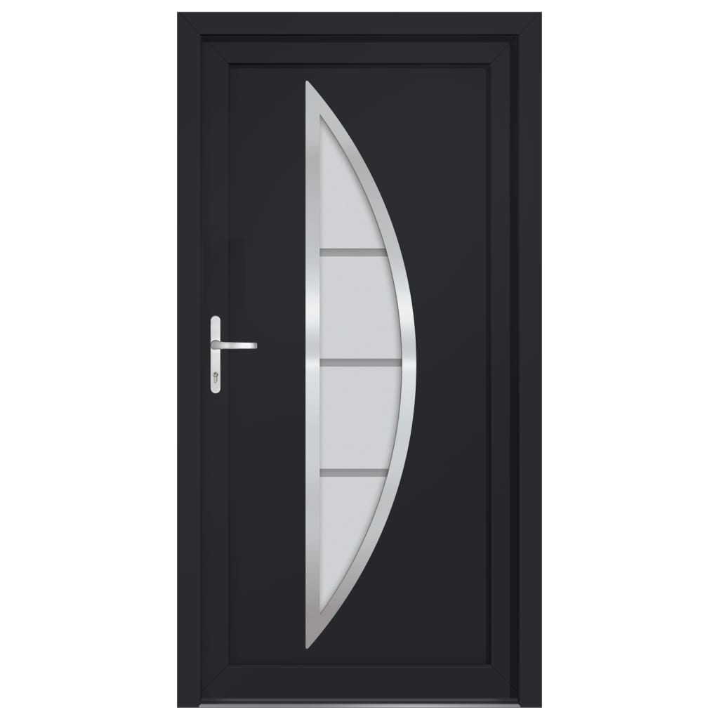 Voordeur 98x190 cm PVC antracietkleurig