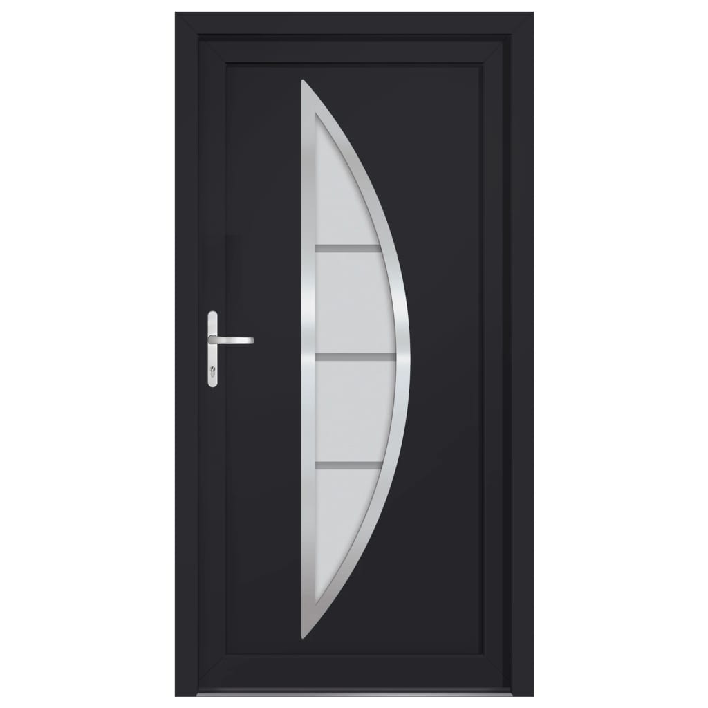 Voordeur 98x208 cm PVC antracietkleurig