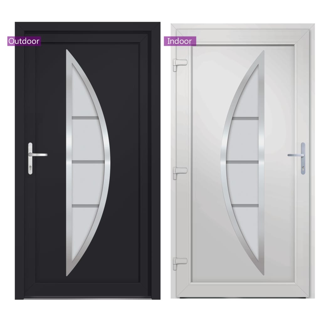 Voordeur 98x208 cm PVC antracietkleurig
