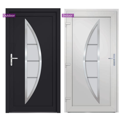 Voordeur 98x208 cm PVC antracietkleurig