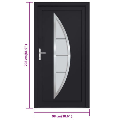 Voordeur 98x208 cm PVC antracietkleurig