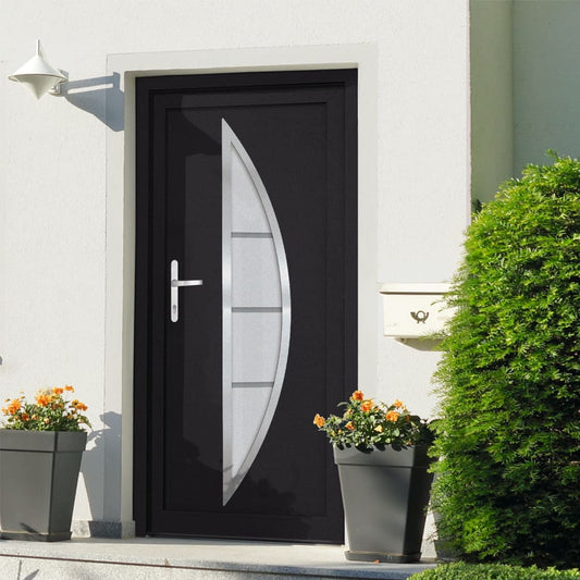 Voordeur 98x208 cm PVC antracietkleurig