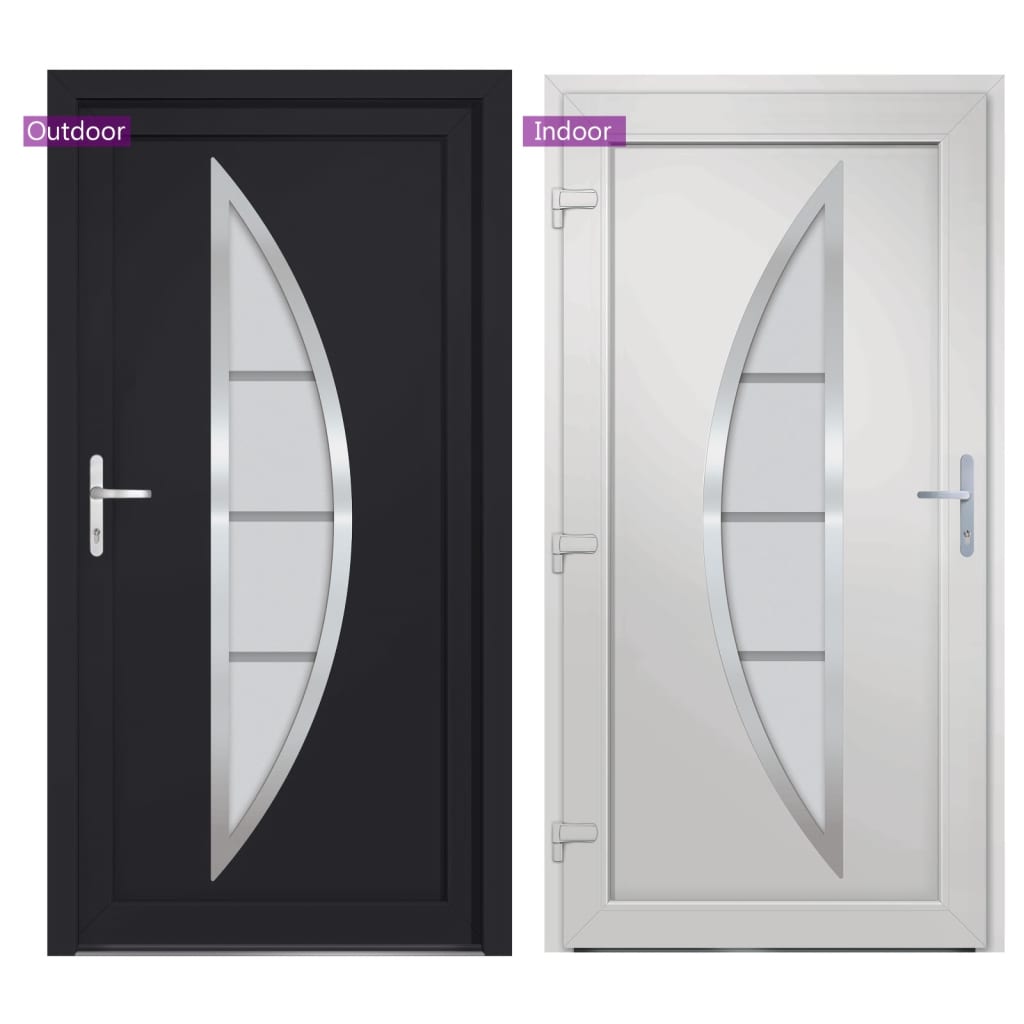 Voordeur 108x200 cm PVC antracietkleurig