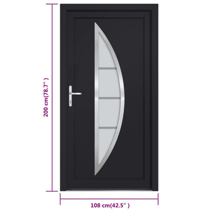 Voordeur 108x200 cm PVC antracietkleurig