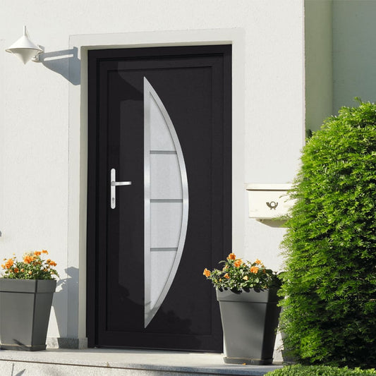 Voordeur 108x200 cm PVC antracietkleurig