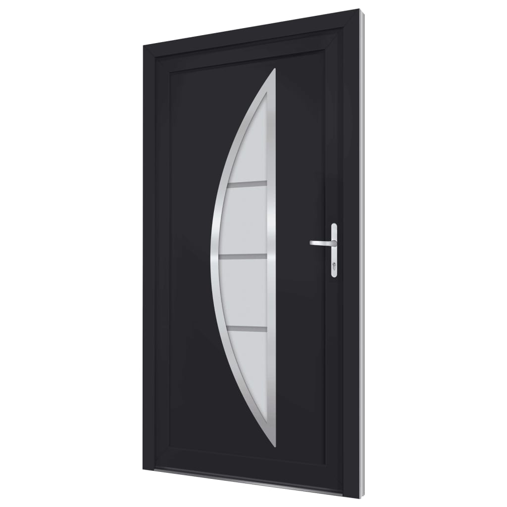 Voordeur 88x200 cm PVC antracietkleurig