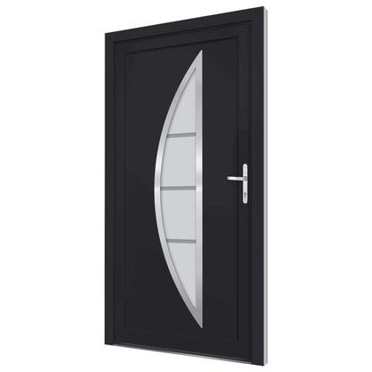 Voordeur 88x200 cm PVC antracietkleurig
