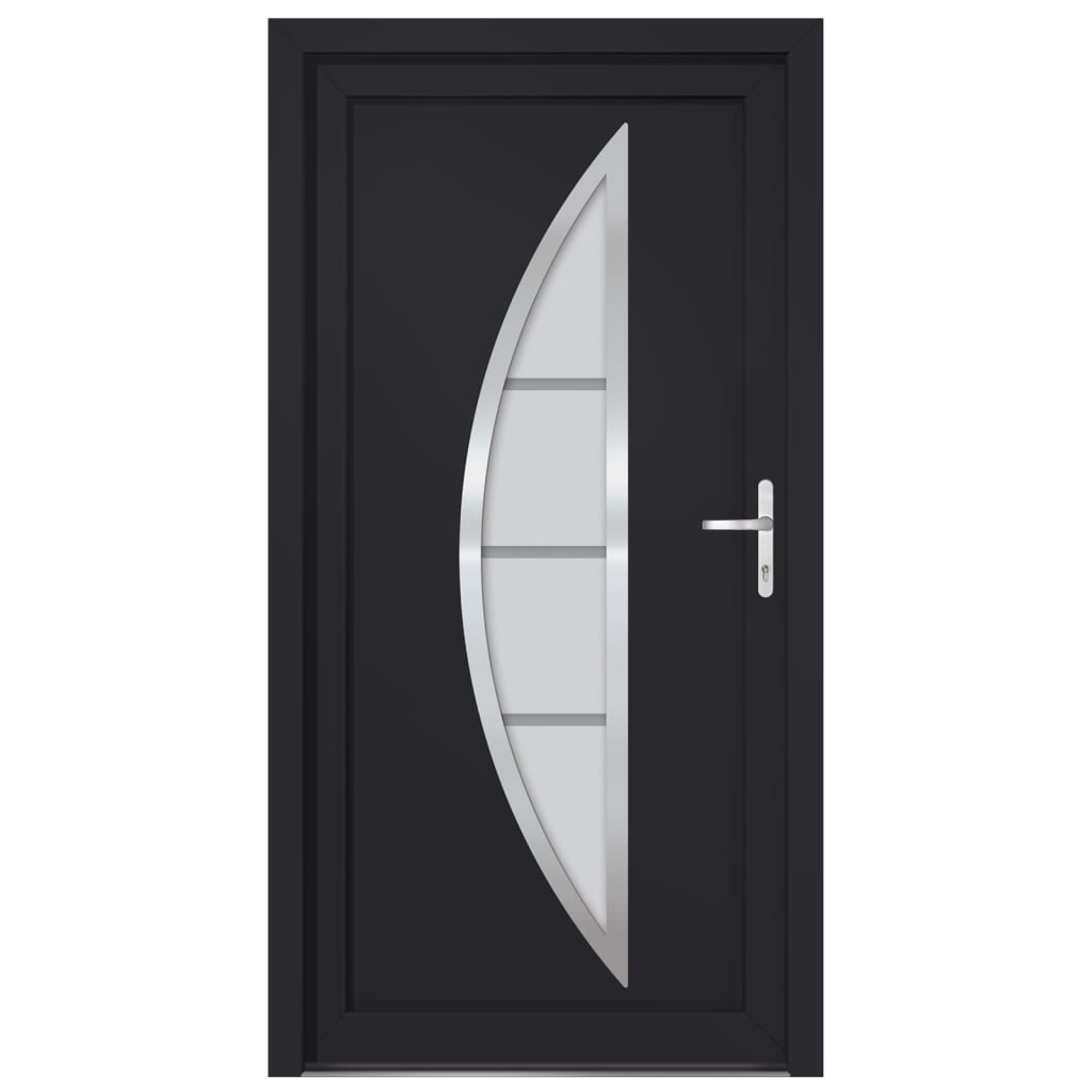 Voordeur 98x200 cm PVC antracietkleurig