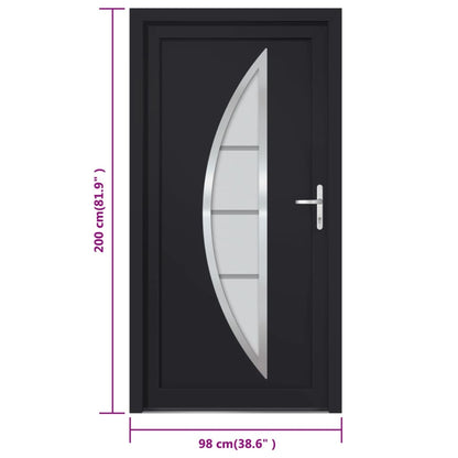Voordeur 98x200 cm PVC antracietkleurig