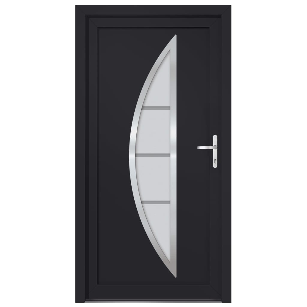 Voordeur 98x208 cm PVC antracietkleurig