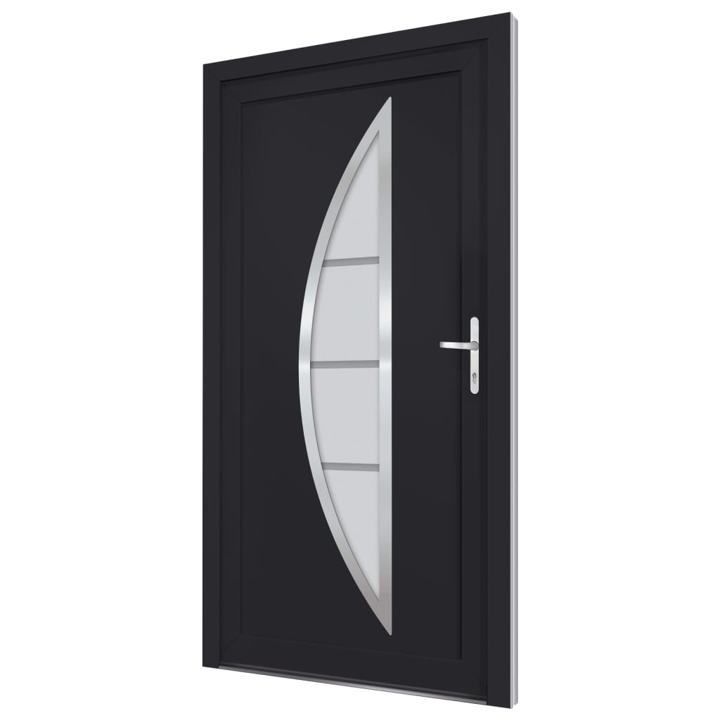 Voordeur 98x208 cm PVC antracietkleurig