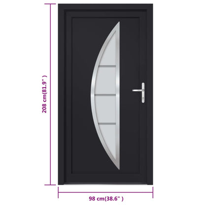 Voordeur 98x208 cm PVC antracietkleurig