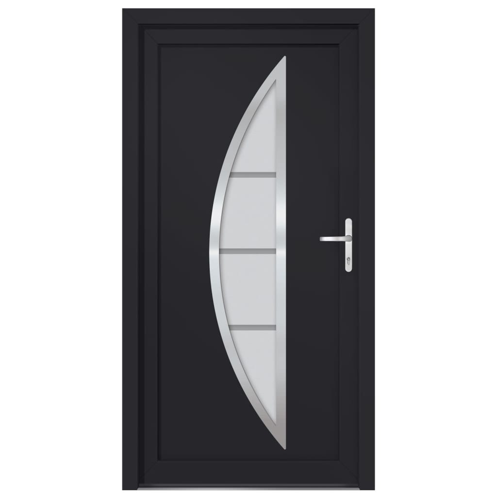 Voordeur 108x208 cm PVC antracietkleurig
