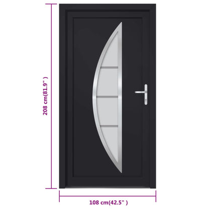 Voordeur 108x208 cm PVC antracietkleurig