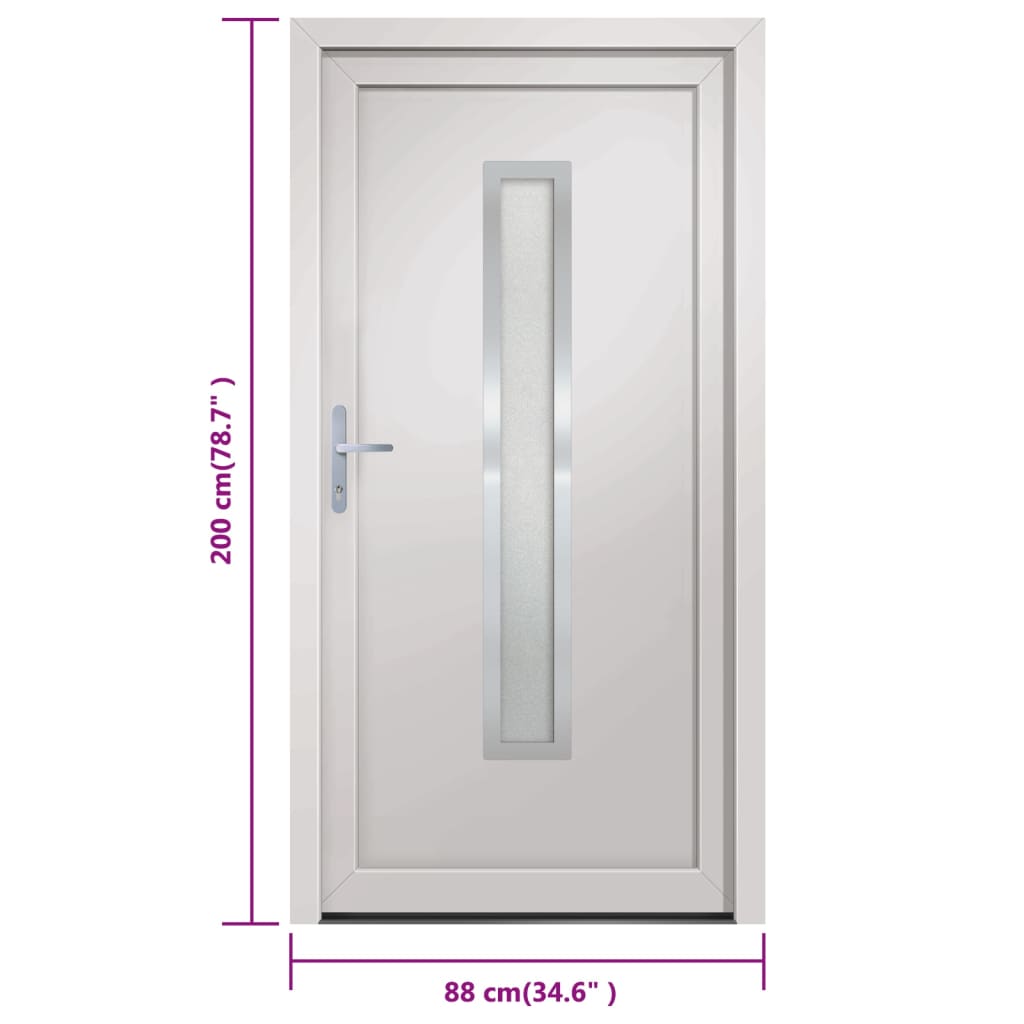 Voordeur 88x200 cm PVC wit