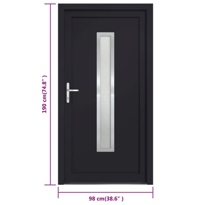 Voordeur 98x190 cm PVC antracietkleurig