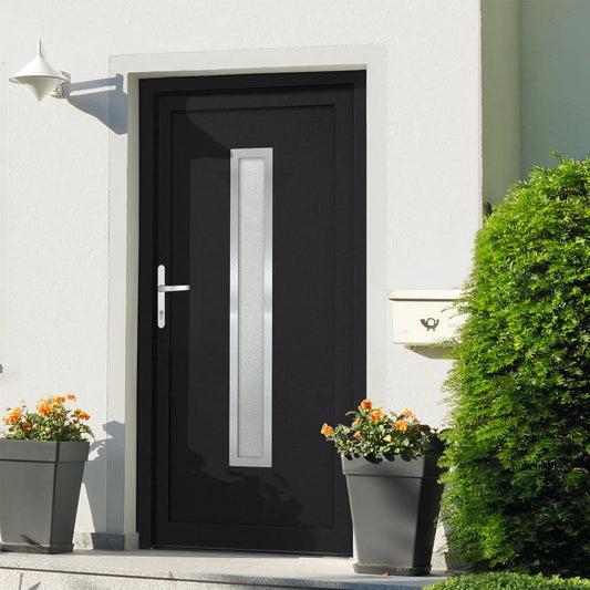 Voordeur 98x190 cm PVC antracietkleurig