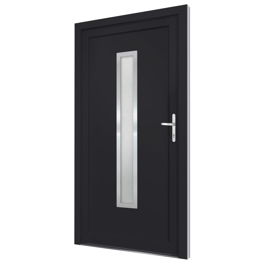 Voordeur 108x200 cm PVC antracietkleurig