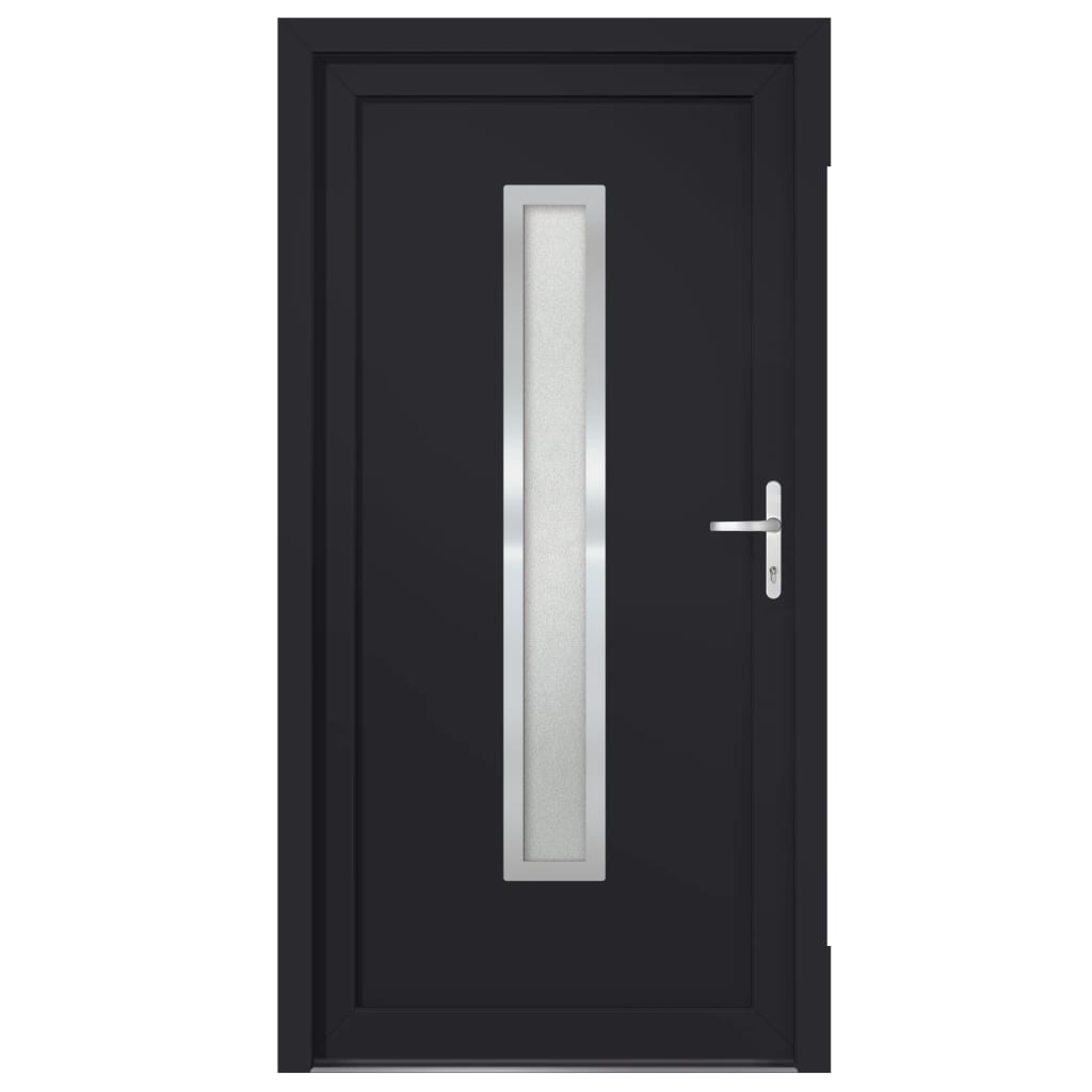 Voordeur 108x208 cm PVC antracietkleurig