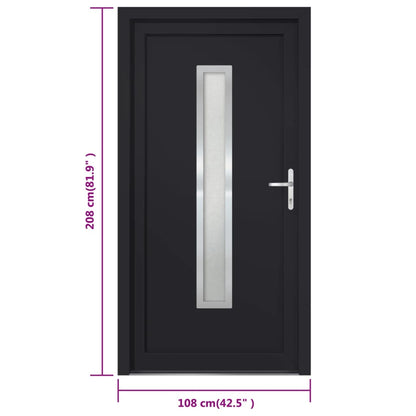 Voordeur 108x208 cm PVC antracietkleurig
