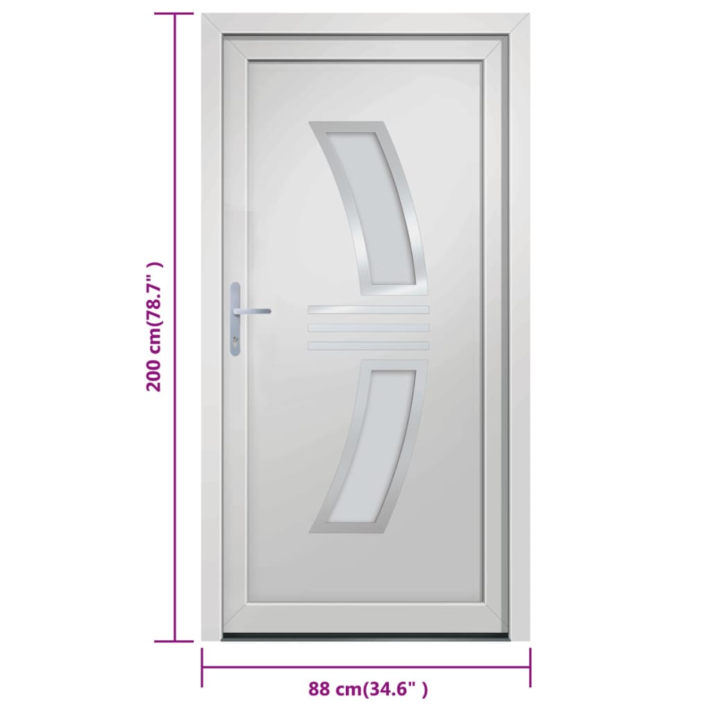 Voordeur 88x200 cm PVC wit