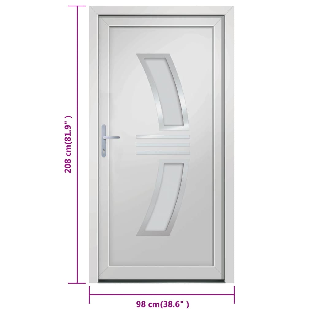 Voordeur 98x208 cm PVC wit