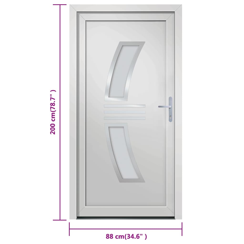 Voordeur 88x200 cm PVC wit
