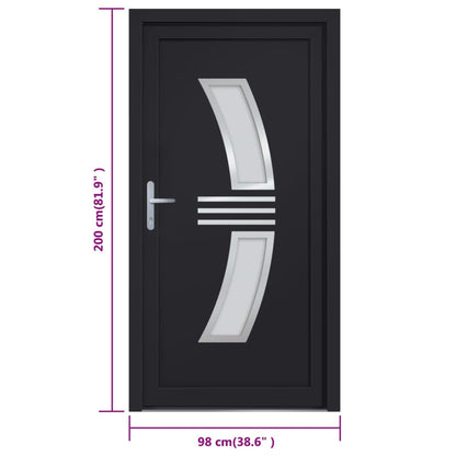 Voordeur 98x200 cm PVC antracietkleurig