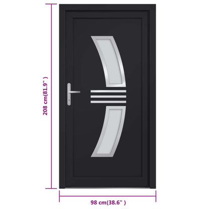 Voordeur 98x208 cm PVC antracietkleurig