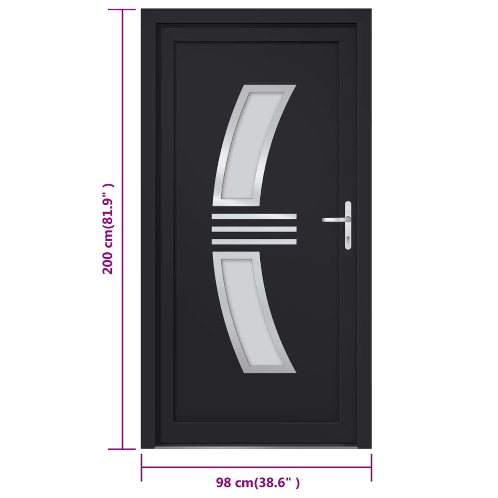 Voordeur 98x200 cm PVC antracietkleurig