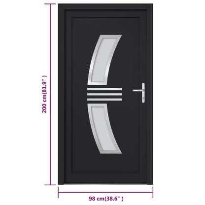 Voordeur 98x200 cm PVC antracietkleurig