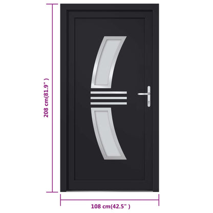 Voordeur 108x208 cm PVC antracietkleurig