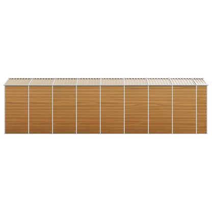 Tuinschuur 191x725x198 cm gegalvaniseerd staal lichtbruin