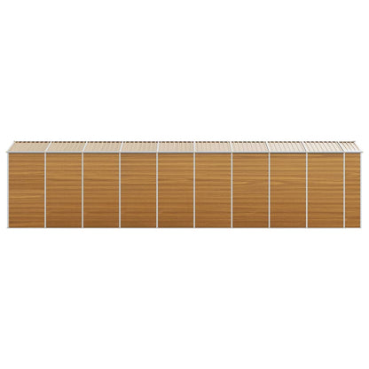 Tuinschuur 191x810x198 cm gegalvaniseerd staal lichtbruin