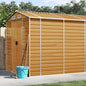 Tuinschuur 191x810x198 cm gegalvaniseerd staal lichtbruin