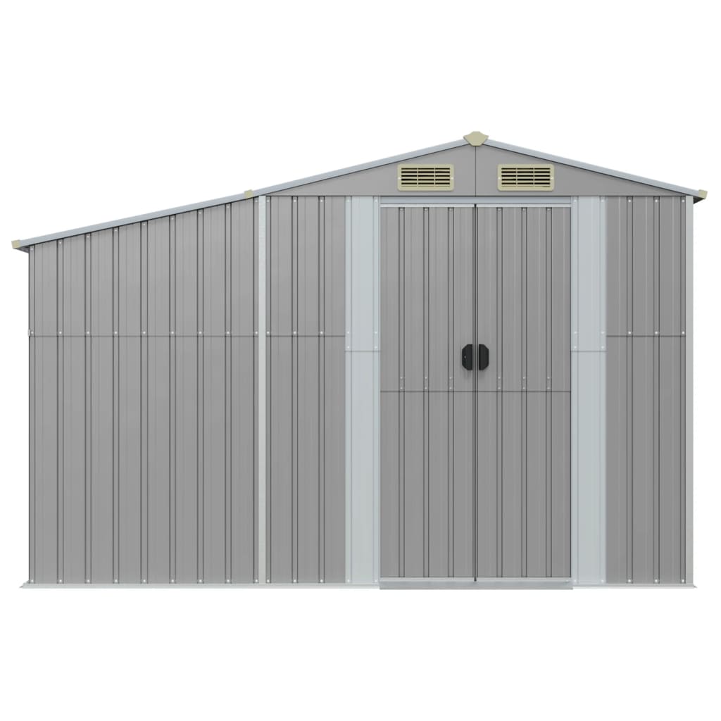 Tuinschuur 277x93x179 cm gegalvaniseerd staal grijs
