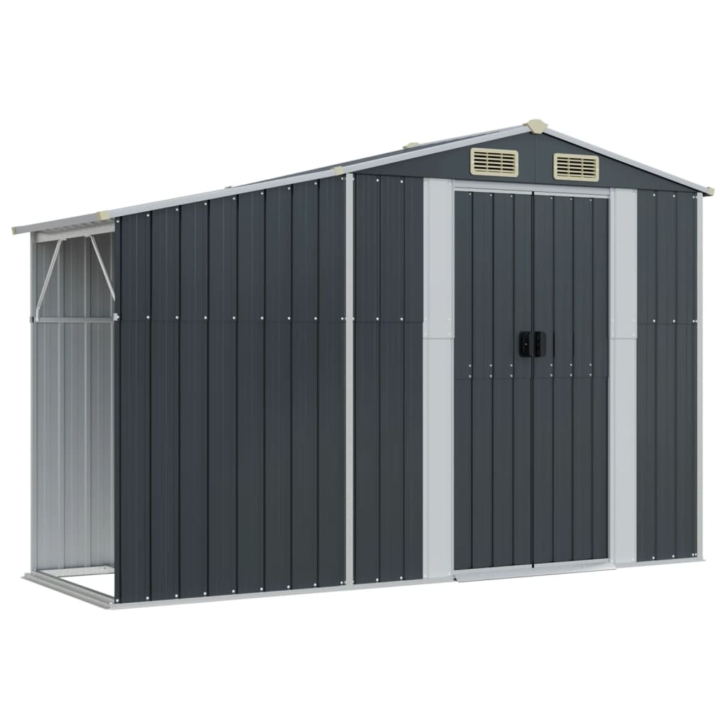 Tuinschuur 277x93x179 cm gegalvaniseerd staal antracietkleur