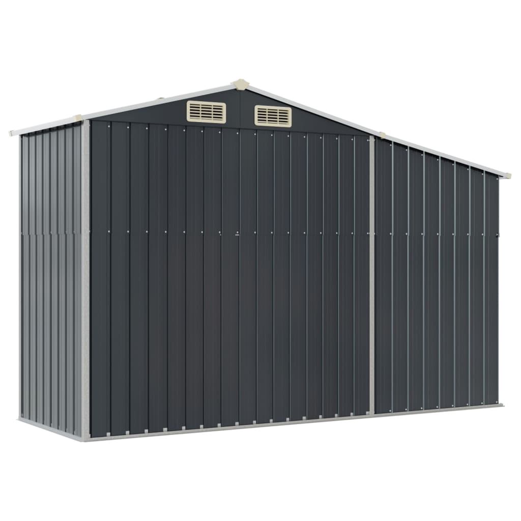 Tuinschuur 277x93x179 cm gegalvaniseerd staal antracietkleur