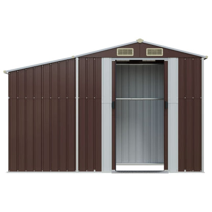 Tuinschuur 277x93x179 cm gegalvaniseerd staal bruin