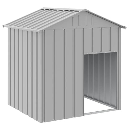 Hondenhok Met Dak 117X103X123 Cm Gegalvaniseerd Staal Lichtgrijs