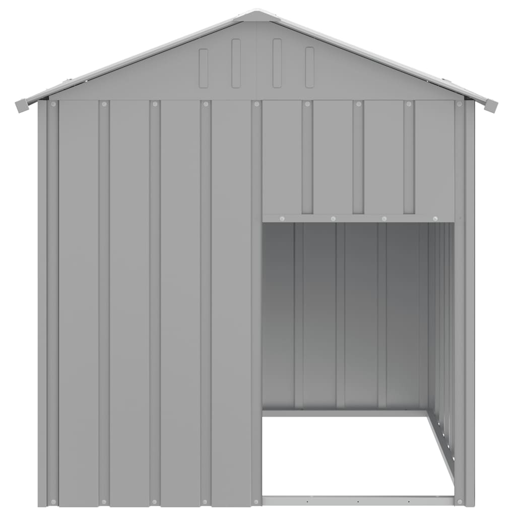 Hondenhok Met Dak 117X103X123 Cm Gegalvaniseerd Staal Lichtgrijs