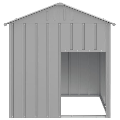 Hondenhok Met Dak 117X103X123 Cm Gegalvaniseerd Staal Lichtgrijs