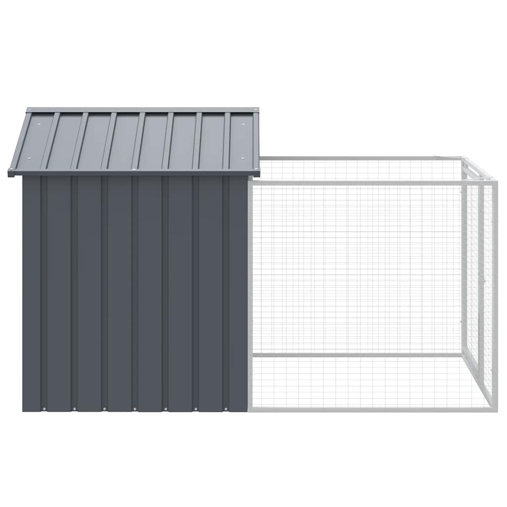 Hondenhok Met Dak Gegalvaniseerd Staal 117 x 201 x 123 cm Antraciet