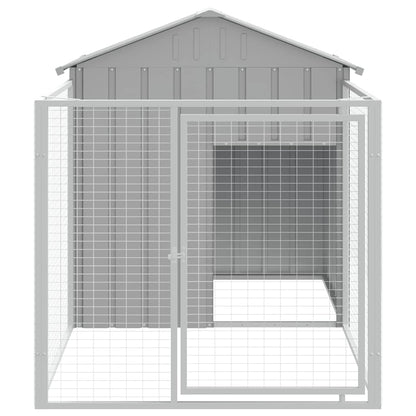 Hondenhok Met Dak Gegalvaniseerd Staal 117 x 201 x 123 cm Lichtgrijs