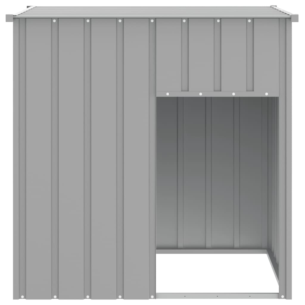 Hondenhok Met Dak 110X103X109 Cm Gegalvaniseerd Staal Grijs Lichtgrijs