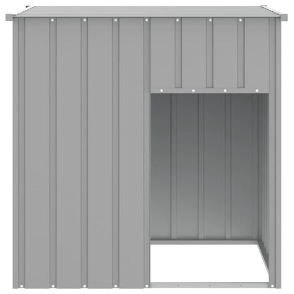 Hondenhok Met Dak 110X103X109 Cm Gegalvaniseerd Staal Grijs Lichtgrijs